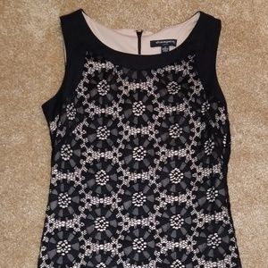 Black and Cream Fitted Dress